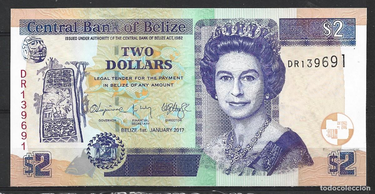 Billetes extranjeros: t475) BELIZE 2 DOLLARS 2017 - UNC - Foto 1