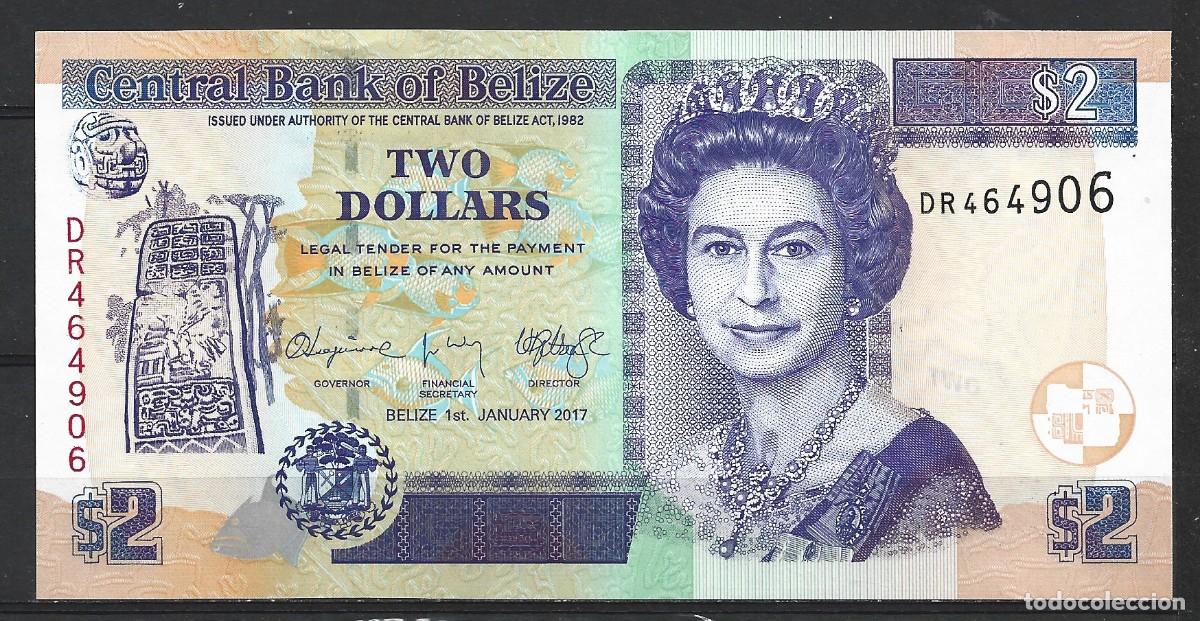 Billetes extranjeros: t514) BELIZE 2 DOLLARS Jan.2017 - UNC - Foto 1