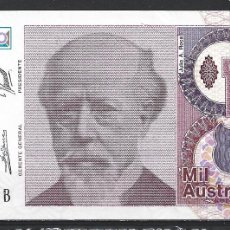 Billetes extranjeros: T573) REP. ARGENTINA 1000 AUSTRALES 1988/90 - UNC. Lote 364721401
