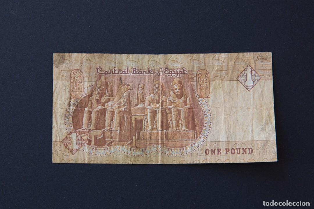 Billetes extranjeros: Egipto. Billete de 1 pound. Abu Simbel. 2 - Foto 1