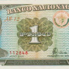 Billetes extranjeros: CUBA, 1 PESO 1995, P-112../ SIN CIRCULAR (VER FOTOS)./ (VER FOTOS).. Lote 365298511