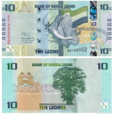 Billetes extranjeros: SIERRA LEONA 10 LEONES 2022 PICK NUEVO DISEÑO **NUEVO** SC / UNC. Lote 365525926