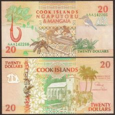 Billetes extranjeros: COOK ISLAS. 20 DOLARES (1992). PICK 9. S/C. FAUNA, FLORA.... Lote 365767501