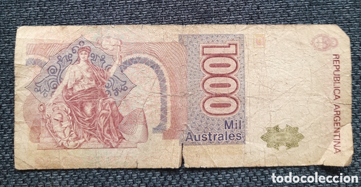 Billetes extranjeros: Argentina Banknote&nbsp;1000 Astrales - Foto 2