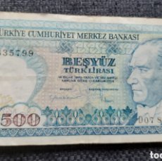 Billetes extranjeros: TÜRKEI 500 LIRA 1970 GELDSCHEIN. Lote 365898946