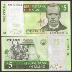 Billetes extranjeros: MALAWI. 5 KWACHA 2005. S/C. Lote 366163626