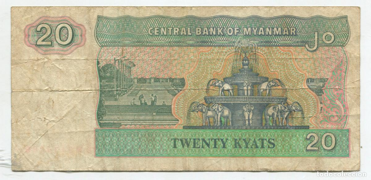 Billetes extranjeros: Myanmar. Billete de 20 Kyats - Foto 1