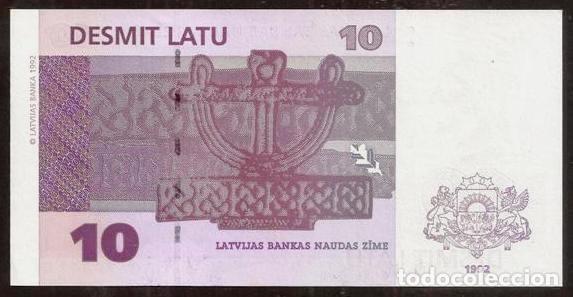 Billetes extranjeros: LETONIA (LATVIA). 10 latu 1992. Pick 44. - Foto 2