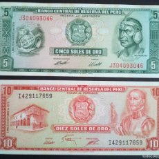 Billetes extranjeros: PERÚ. LOTE 2 BILLETES: 5 Y 10 SOLES DE ORO. 1974-1975. PICK:99,106. MBC+/SC(UNC. Lote 367603749