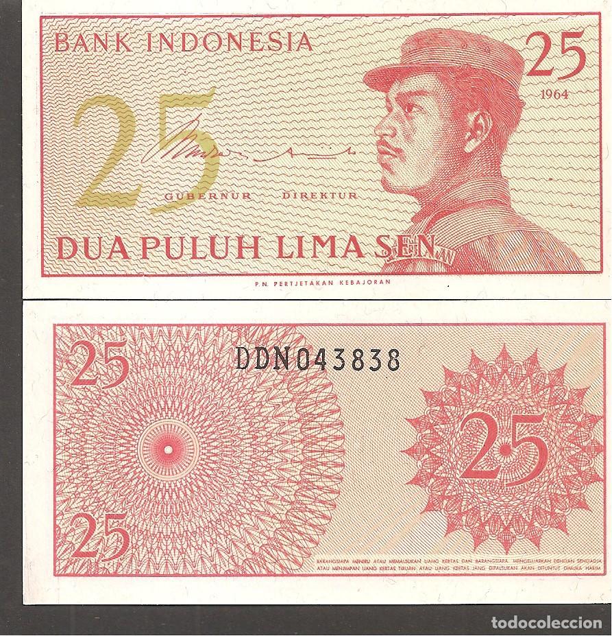 Billetes extranjeros: INDONESIA 25 SEN 1964 SC/UNC - Foto 1