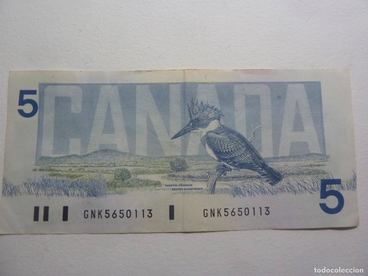 Billetes extranjeros: CANADA 5 $ 1986 CIRCULADO - Foto 2