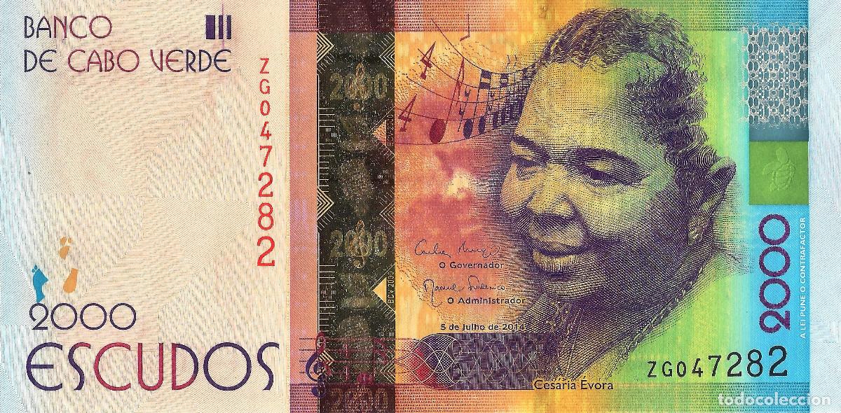 Billetes extranjeros: CAPE VERDE 2000 Escudos from 2014, P74, &rdquo;Z&rdquo; Replacement Banknote, UNC - Foto 2