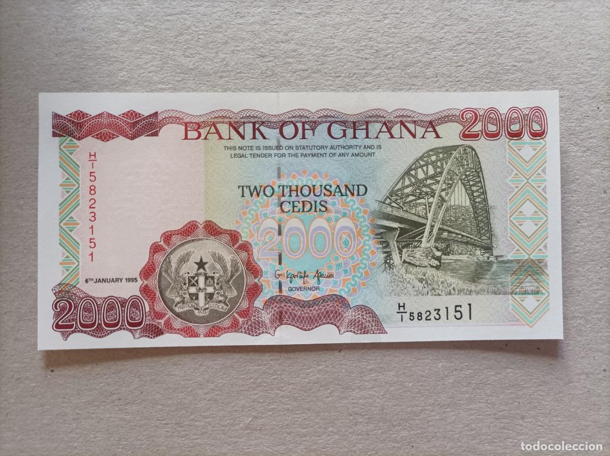Billetes extranjeros: Billete de GHANA de 2000 cedi, a&ntilde;o 1995, UNC - Foto 2