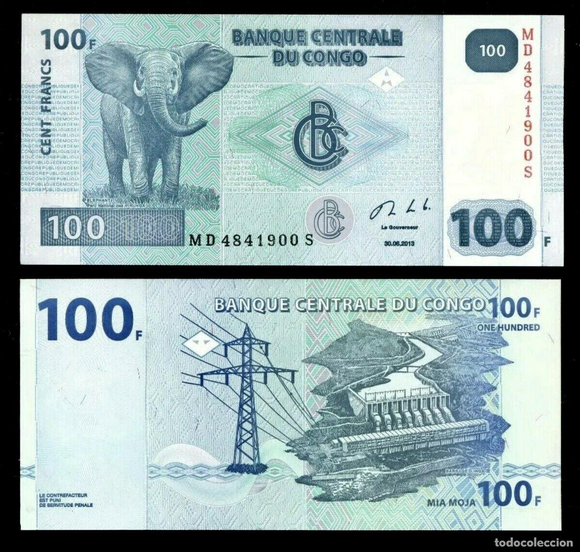 Billetes extranjeros: CONGO - 100 FRANCOS DE 2013 - SIN CIRCULAR - Foto 1