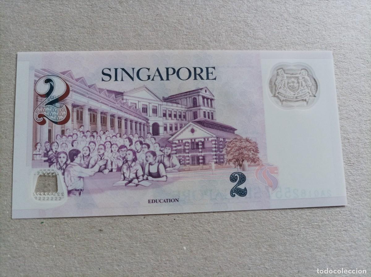 Billetes extranjeros: Billete de Singapur de 2 d&oacute;lares, a&ntilde;o 2005, UNC - Foto 1