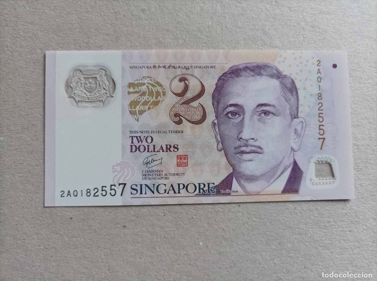 Billetes extranjeros: Billete de Singapur de 2 d&oacute;lares, a&ntilde;o 2005, UNC - Foto 2