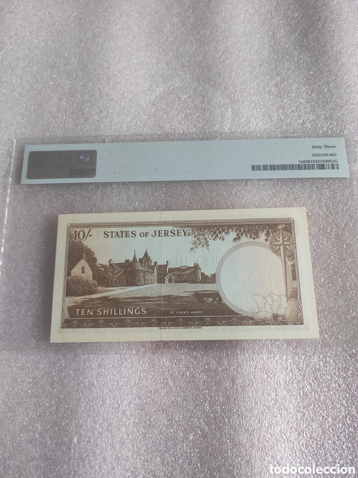Billetes extranjeros: Jersey 10 shilings 1963 - Foto 2