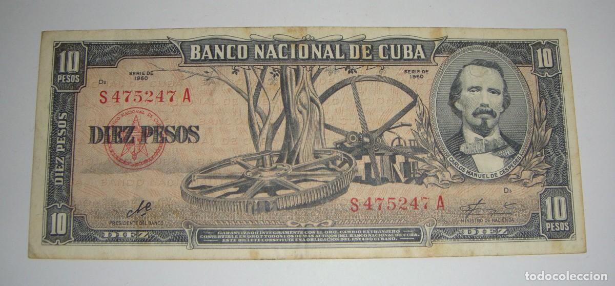 Billetes extranjeros: 10 Pesos. Cuba. 1960 - Foto 1