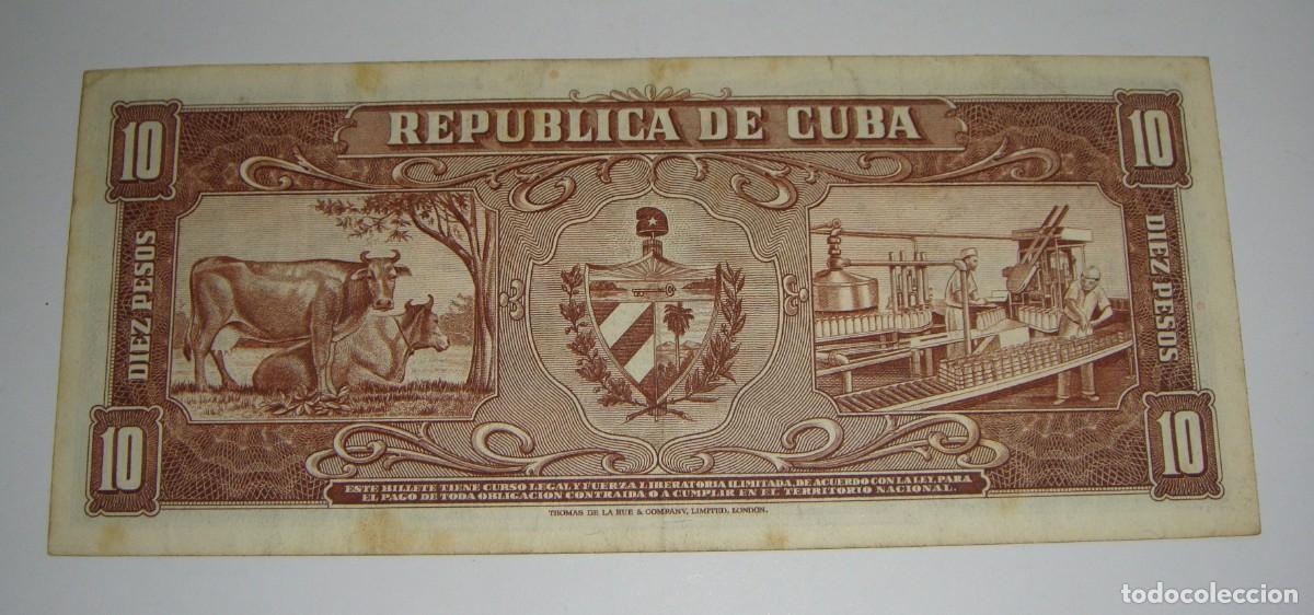 Billetes extranjeros: 10 Pesos. Cuba. 1960 - Foto 2