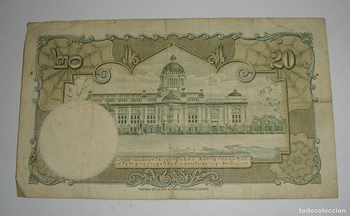 Billetes extranjeros: 20 Bacht. Tailandia - 1955 - Foto 2