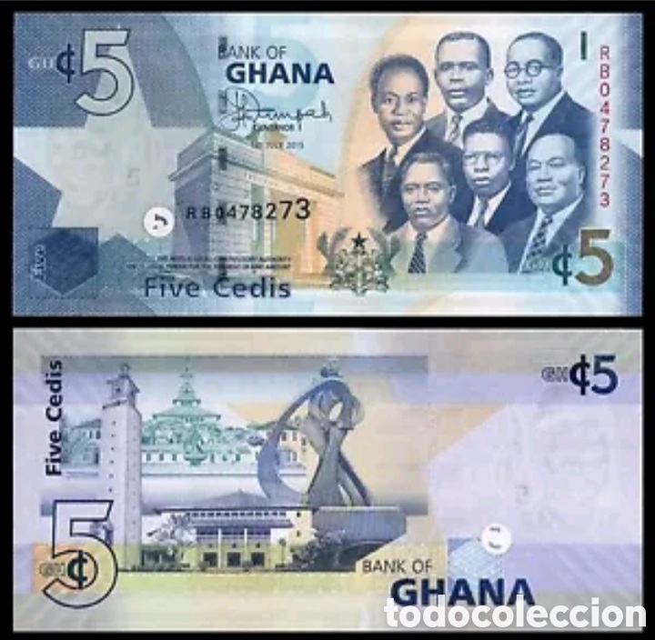 Billetes extranjeros: Billete GHANA 5 Cedis 2015 SC - Foto 1
