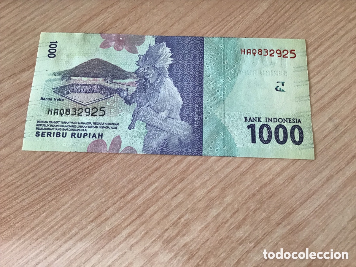 Billetes extranjeros: Billete de 1000 rupias de indonesia - Foto 2