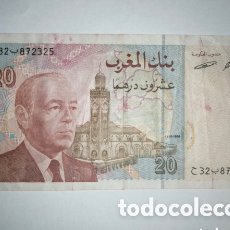 Billetes extranjeros: BILLETE 20 DIRHAMS 1998 MARRUECOS…EL DE LA FOTO. Lote 374872369