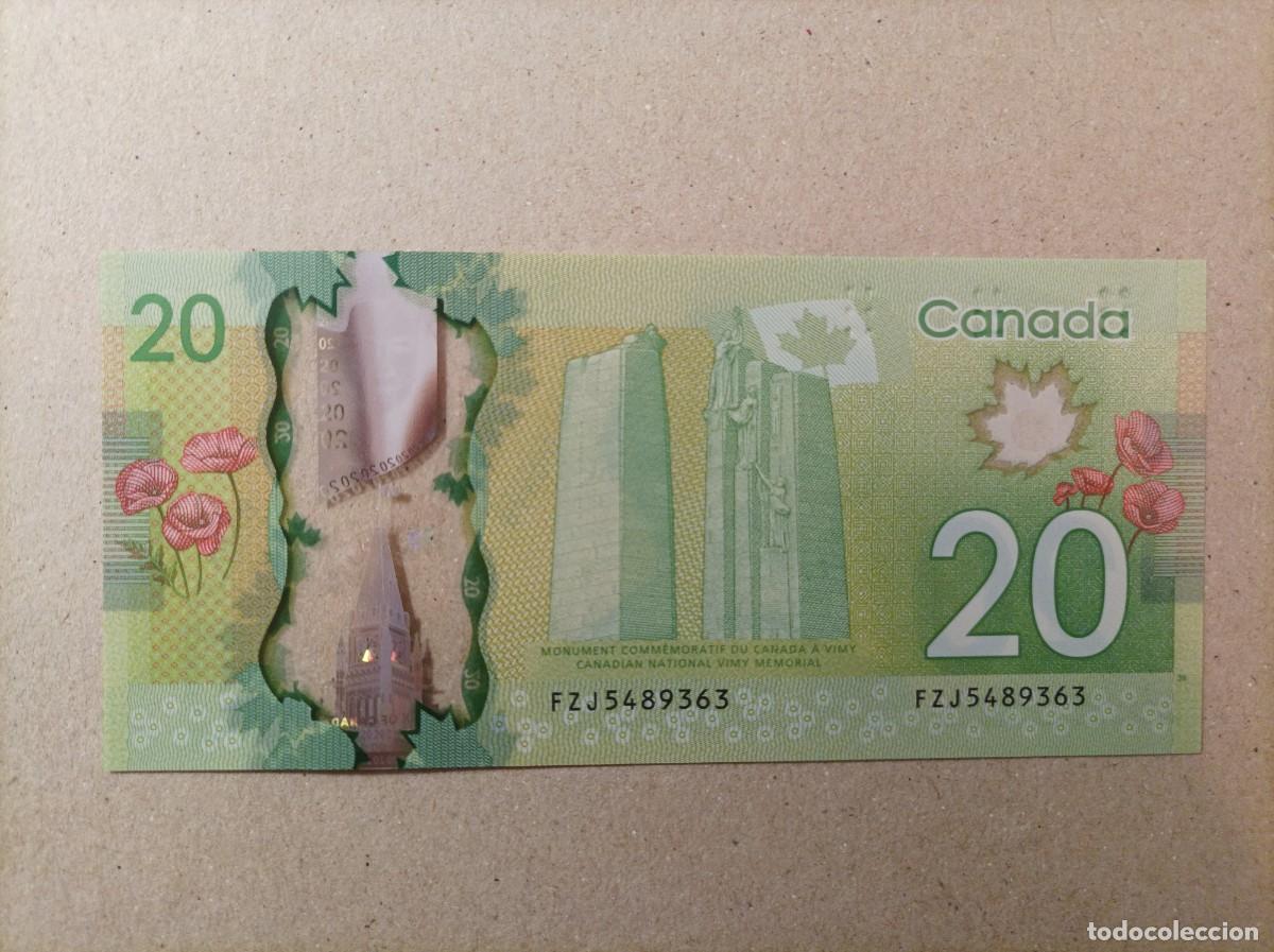 Billetes extranjeros: Billete de Canad&aacute; de 20 D&oacute;lar, a&ntilde;o 2012, UNC - Foto 2