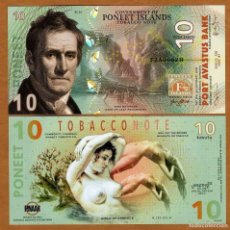 Billetes extranjeros: ISLAS PONEET 10 KASUTU TABACCONOTE 2020 TES POLYMER - CHICAS DE ESENCIA, TIPO 2 UNC