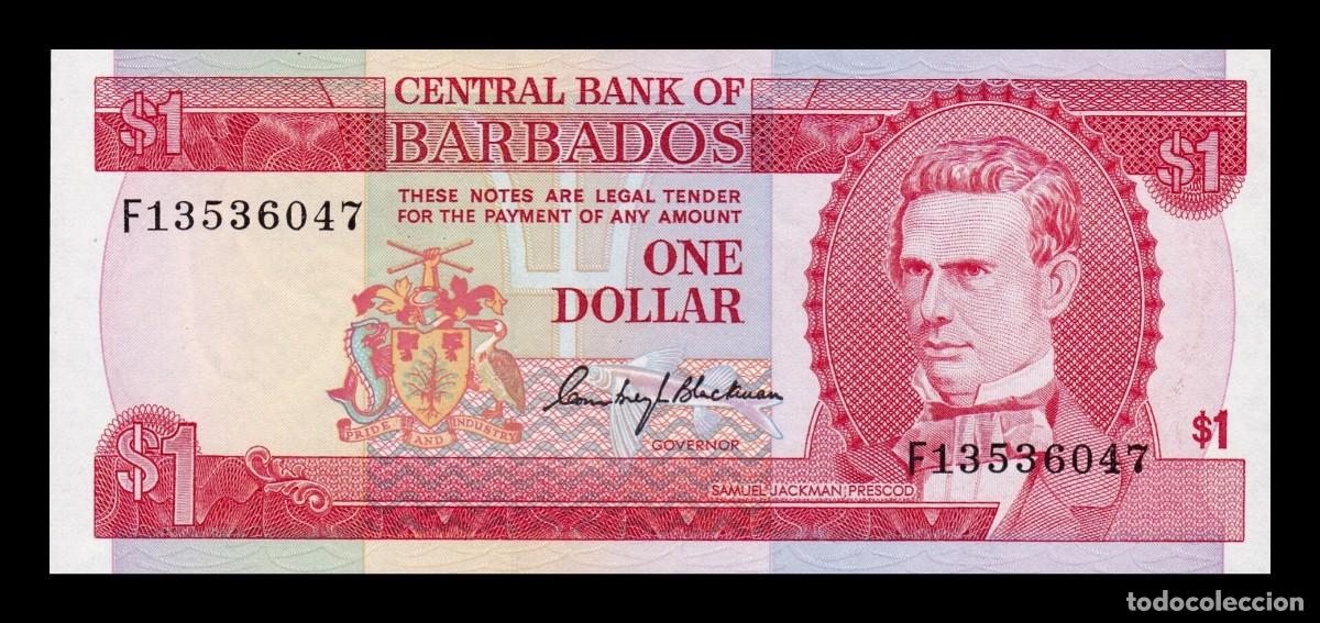 Billetes extranjeros: Barbados 1 D&oacute;lar Samuel Jackman Prescod ND (1973) Pick 29 SC UNC - Foto 1