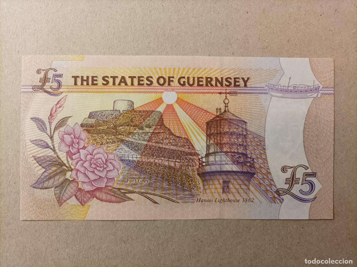 Billetes extranjeros: Billete de Guernsey de 5 pound, a&ntilde;o 2008, UNC - Foto 2
