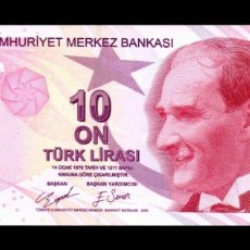 Billetes extranjeros: TURQUÍA 10 LIRA L. 1970 / 2009 (2022) PICK 223E SERIE E SC UNC. Lote 380509554
