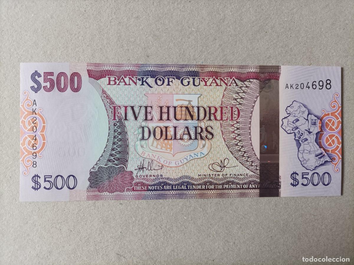 Billetes extranjeros: Billete de Guyana de 500 D&oacute;lares, a&ntilde;o 2011, Uncirculated - Foto 1