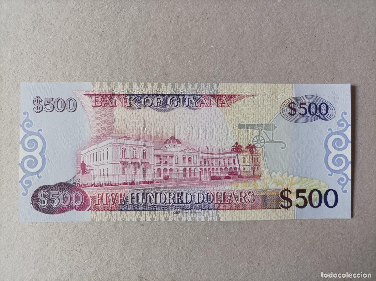 Billetes extranjeros: Billete de Guyana de 500 D&oacute;lares, a&ntilde;o 2011, Uncirculated - Foto 2