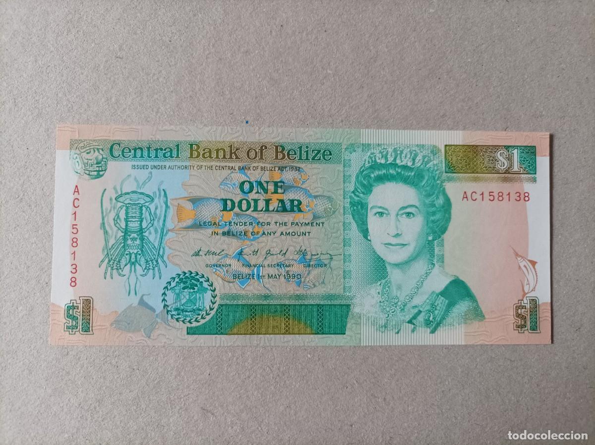 Billetes extranjeros: Billete de Belice de 1 d&oacute;lar, a&ntilde;o 1990, Uncirculated - Foto 1