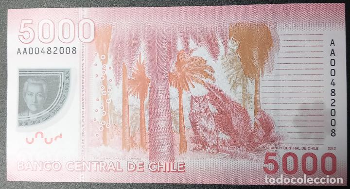 Billetes extranjeros: CHILE - 5000 PESOS 2012 - Pick. 163 - UNC - SIN CIRCULAR - Foto 2