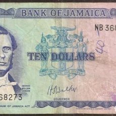 Billetes extranjeros: JAMAICA. 10 $ 1.10. 1979.