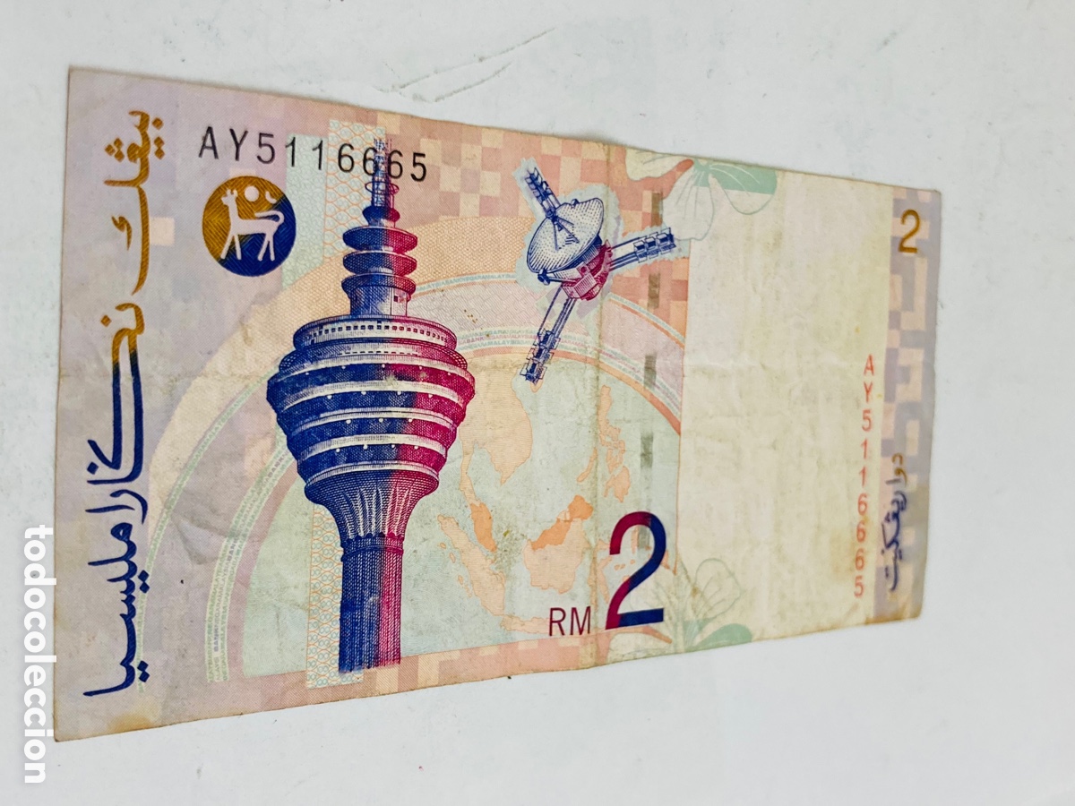 Billetes extranjeros: Billete Malaysia 2 ringgit - Foto 2