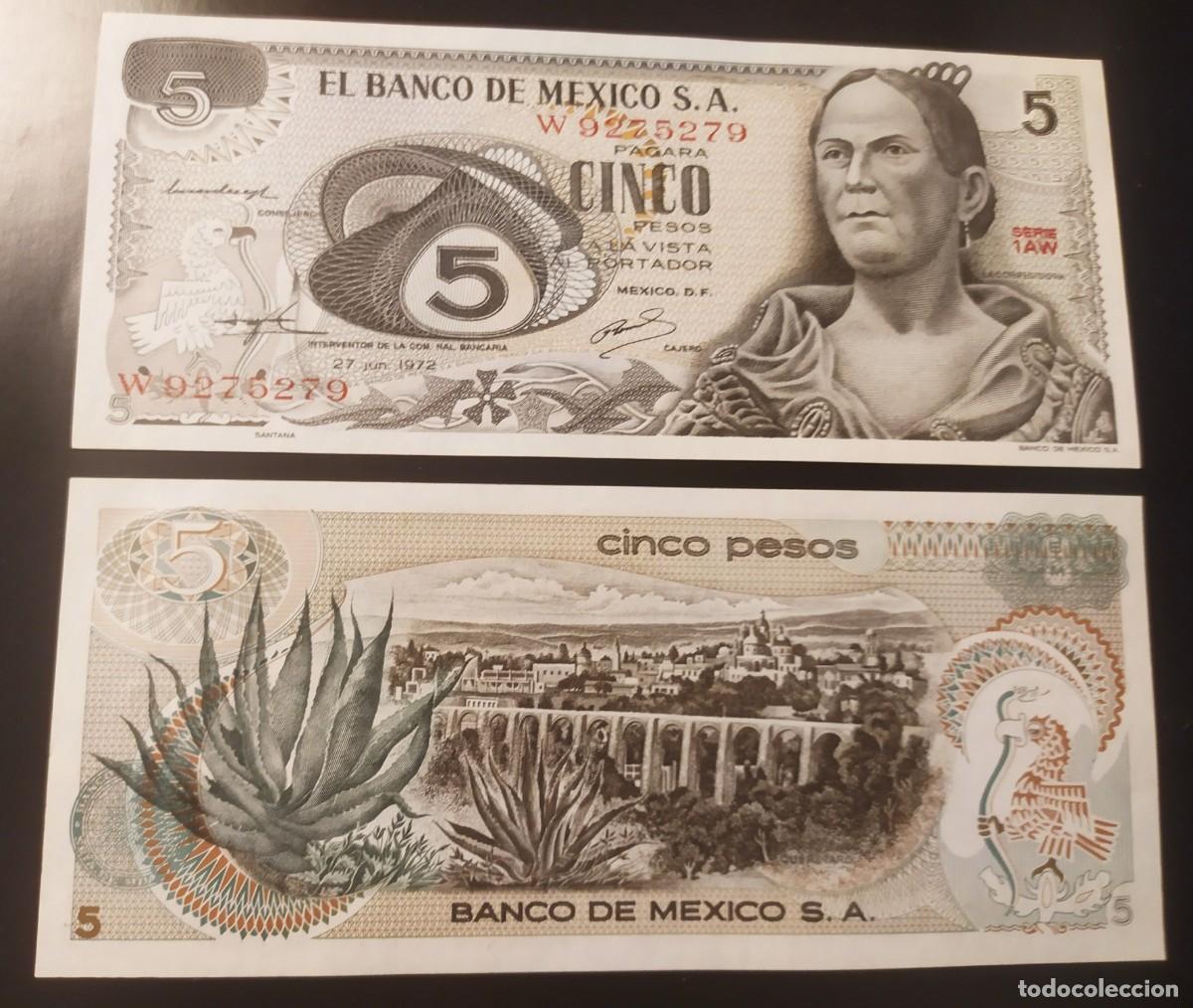 Billetes extranjeros: MEXICO : 5 PESOS 1972.SC.UNC.PK.62