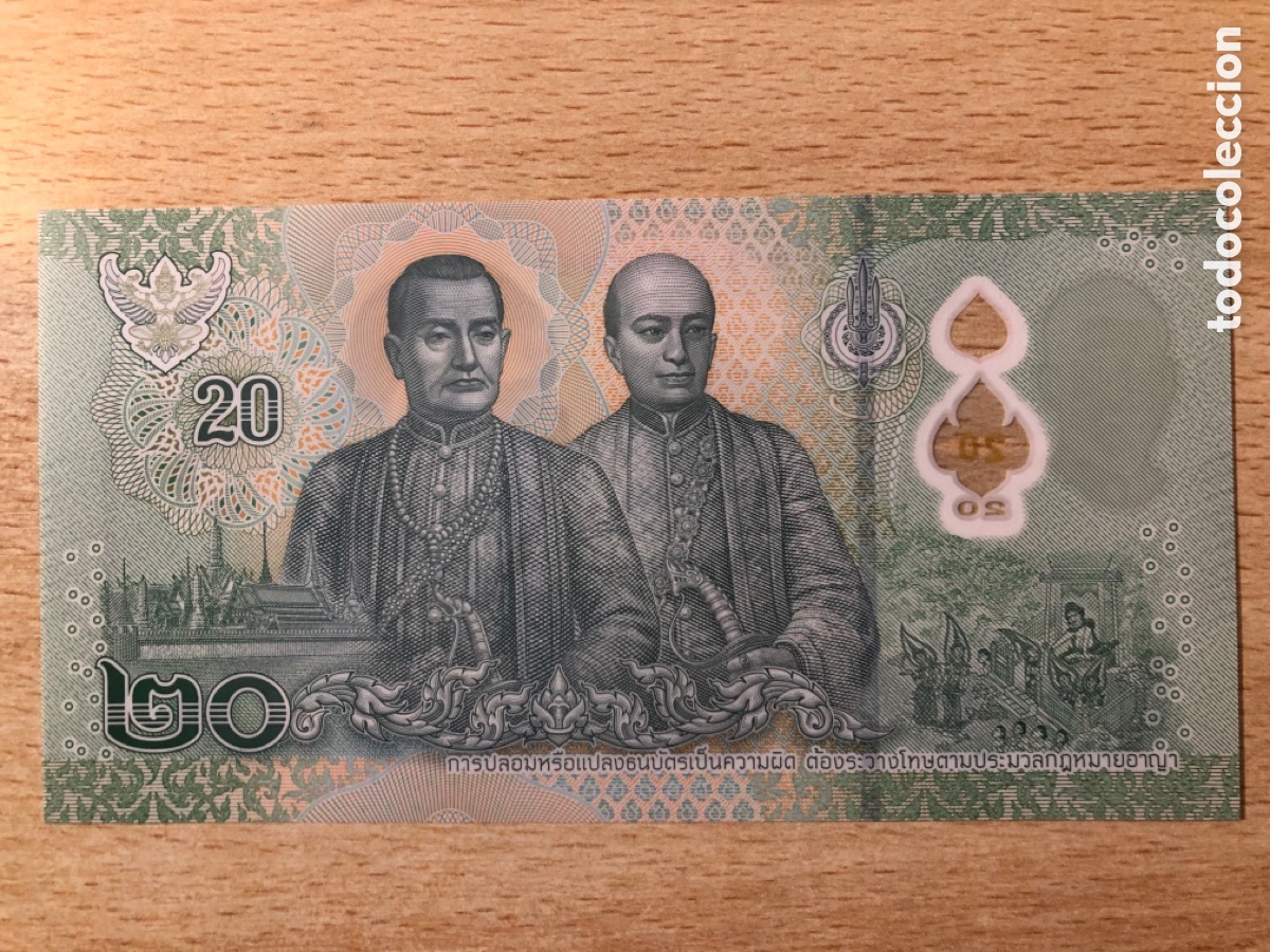 Billetes extranjeros: Billete 20 Bath Tailandia - Foto 2