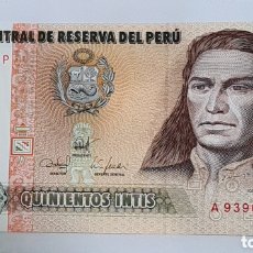 Billetes extranjeros: BILLETE PERU,1.987, 500 INTIS, PLANCHA.. Lote 383373579
