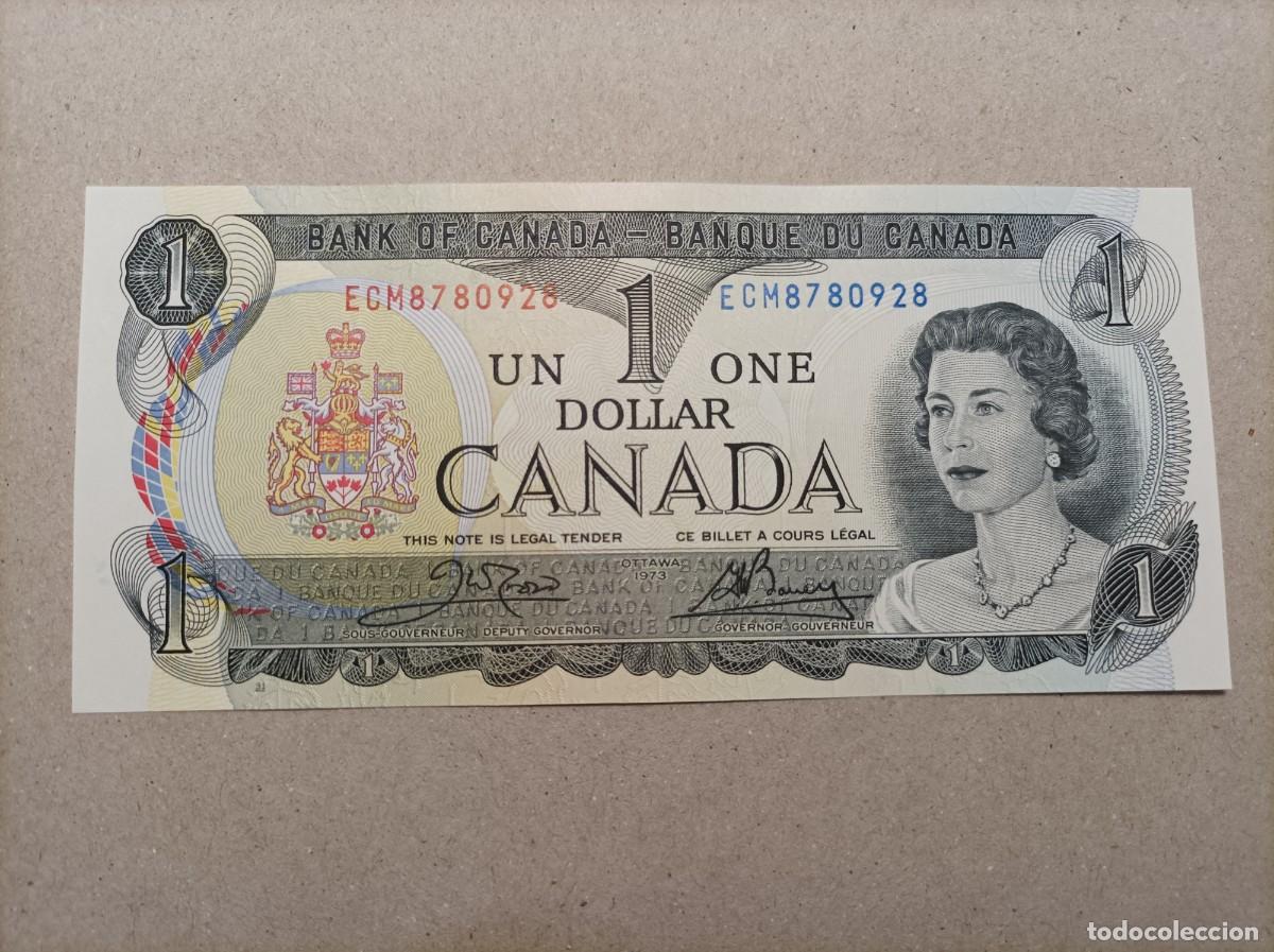Billetes extranjeros: Billete de Canad&aacute; de 1 d&oacute;lar, a&ntilde;o 1973, UNC - Foto 2