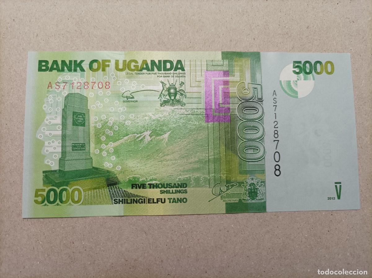 Billetes extranjeros: Billete de Uganda de 5000 schilings, a&ntilde;o 2013, UNC - Foto 2