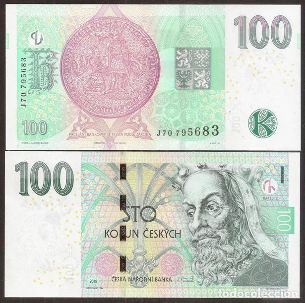 Billetes extranjeros: CHECA Rep. 100 korun 2018. S/C. - Foto 1