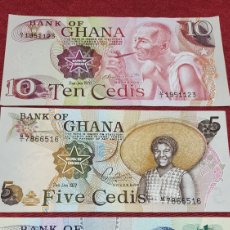 Billetes extranjeros: BILLETES CEDIS1/5/10 GHANA SIN CIRCULAR. Lote 383854399