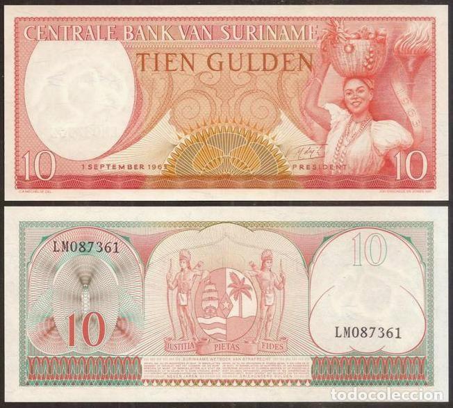 Billetes extranjeros: SURINAM (SURINAME). 10 gulden 1963. Pick 121. S/C