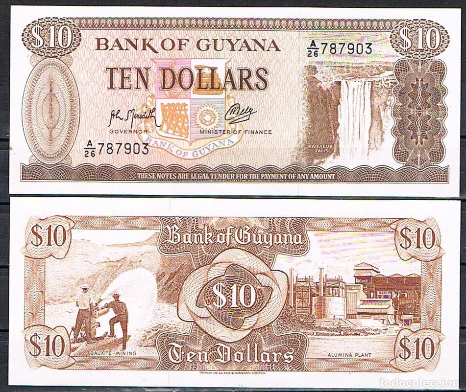 Billetes extranjeros: GUYANA 10 DOLLARS 1992 Pick 23f SIN CIRCULAR - Foto 1