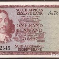 Billetes extranjeros: SUDAFRICA (AFRICA DEL SUR). 1 RAND (1967). PICK 109 B. 128 X 64 MM. PRIMER RENGLON EN INGLES. S/C. Lote 385397689