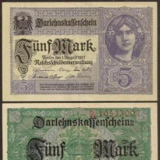 Billetes extranjeros: ALEMANIA. 5 MARK 1.8. 1917. PICK 56.. Lote 386158414