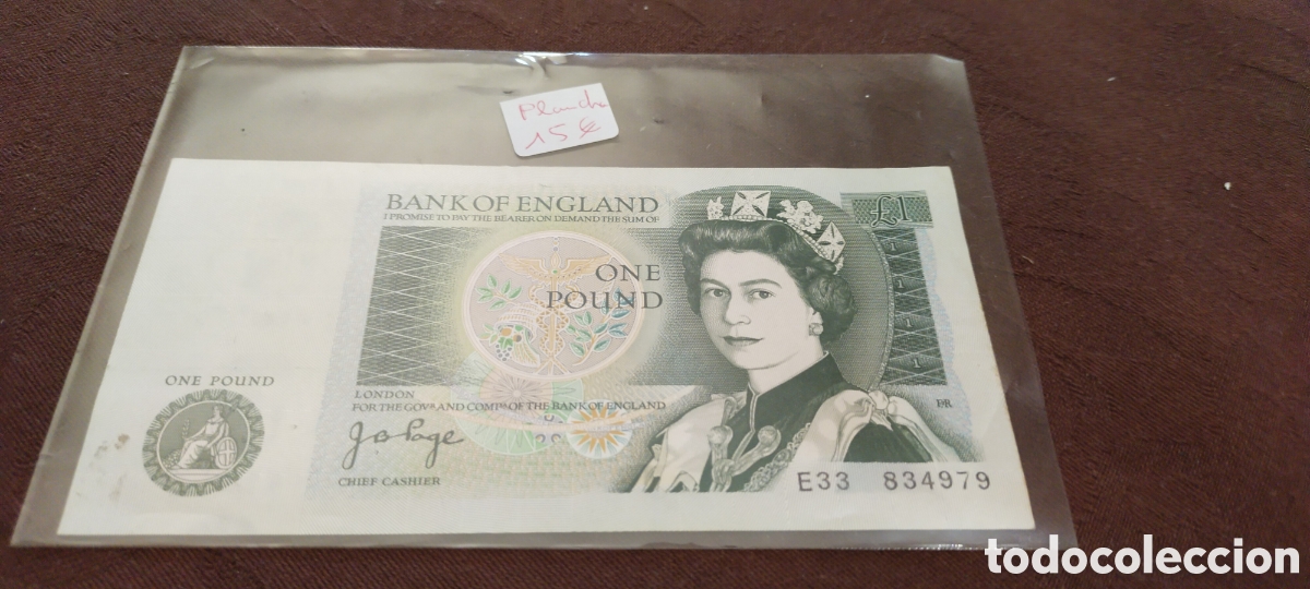 Billetes extranjeros: Billete ingl&eacute;s plancha libra
